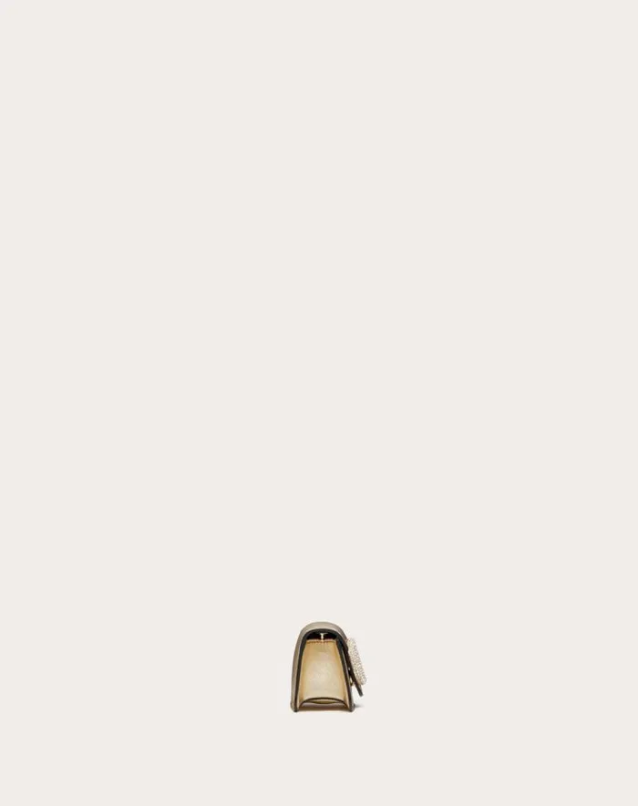 Valentino Shoulder Bags Woman Valentino Garavani Loc Micro Bag With Chain And Jewel Logo For Woman In Platinumcrystal Platinumcrystal Valentino Shoulder Bags Woman Valentino Garavani Loc Micro Bag With Chain And Jewel Logo For Woman In Platinumcrystal Platinumcrystal