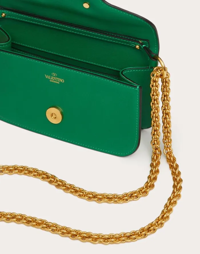 Valentino Shoulder Bags Woman Valentino Garavani Loc Small Shoulder Bag In Calfskin For Woman In Black Black
