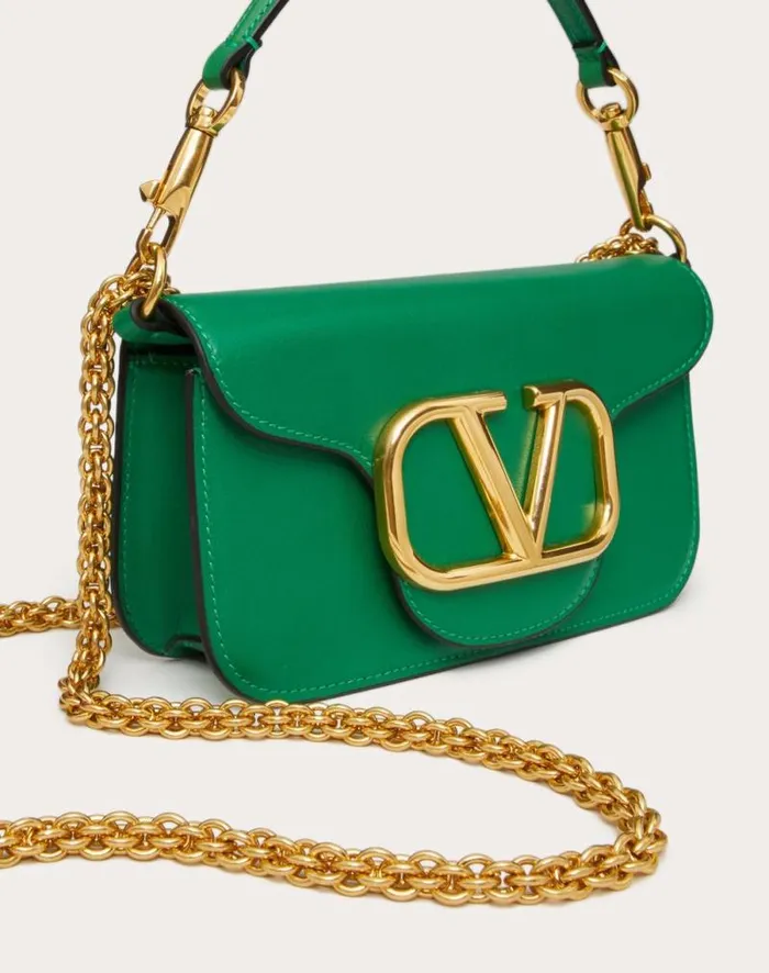 Valentino Shoulder Bags Woman Valentino Garavani Loc Small Shoulder Bag In Calfskin For Woman In Black Black