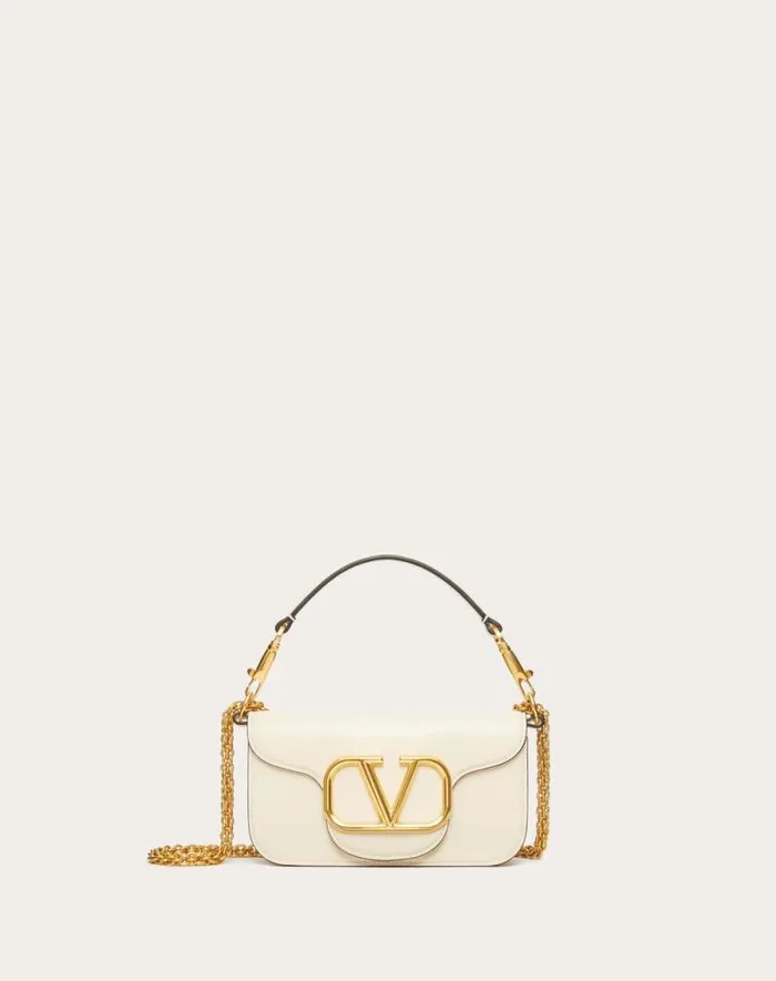 Valentino Shoulder Bags Woman Valentino Garavani Loc Small Shoulder Bag In Calfskin For Woman In Black Black