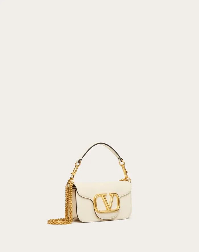 Valentino Shoulder Bags Woman Valentino Garavani Loc Small Shoulder Bag In Calfskin For Woman In Black Black