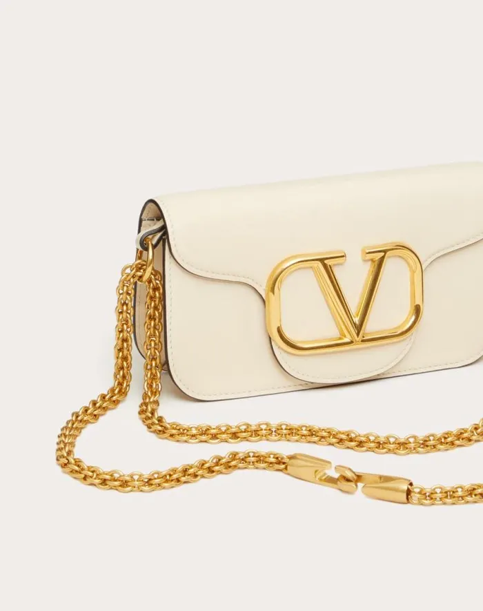 Valentino Shoulder Bags Woman Valentino Garavani Loc Small Shoulder Bag In Calfskin For Woman In Black Black