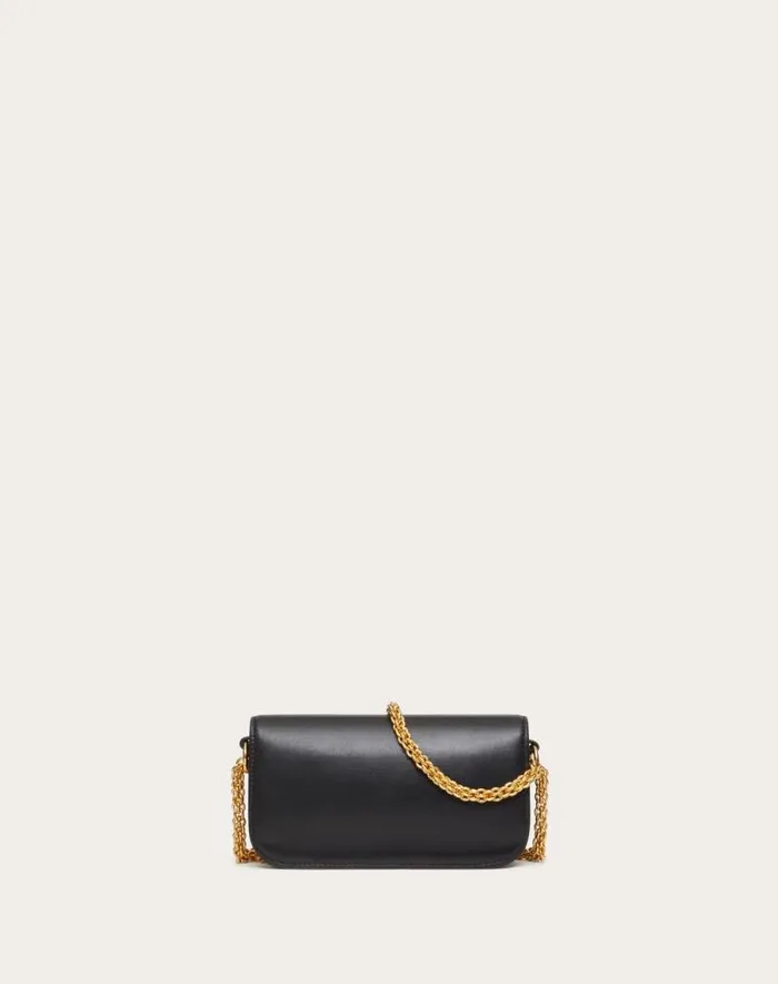 Valentino Shoulder Bags Woman Valentino Garavani Loc Small Shoulder Bag In Calfskin For Woman In Black Black