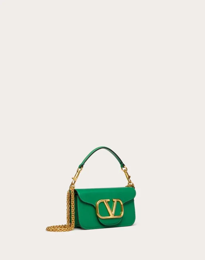 Valentino Shoulder Bags Woman Valentino Garavani Loc Small Shoulder Bag In Calfskin For Woman In Black Black