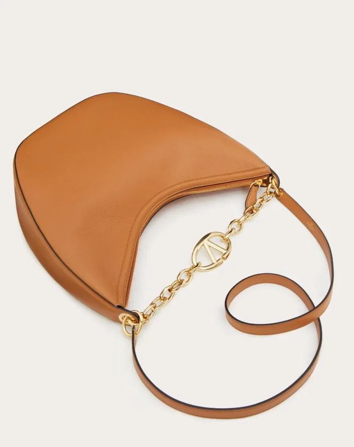 Valentino Shoulder Bags Woman Vlogo Moon Medium Grainy Calfskin Hobo Bag With Chain For Woman In Dark Red Dark Red Valentino Shoulder Bags Woman Vlogo Moon Medium Grainy Calfskin Hobo Bag With Chain For Woman In Dark Red Dark Red