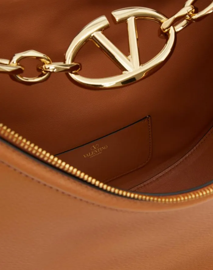 Valentino Shoulder Bags Woman Vlogo Moon Medium Grainy Calfskin Hobo Bag With Chain For Woman In Dark Red Dark Red Valentino Shoulder Bags Woman Vlogo Moon Medium Grainy Calfskin Hobo Bag With Chain For Woman In Dark Red Dark Red