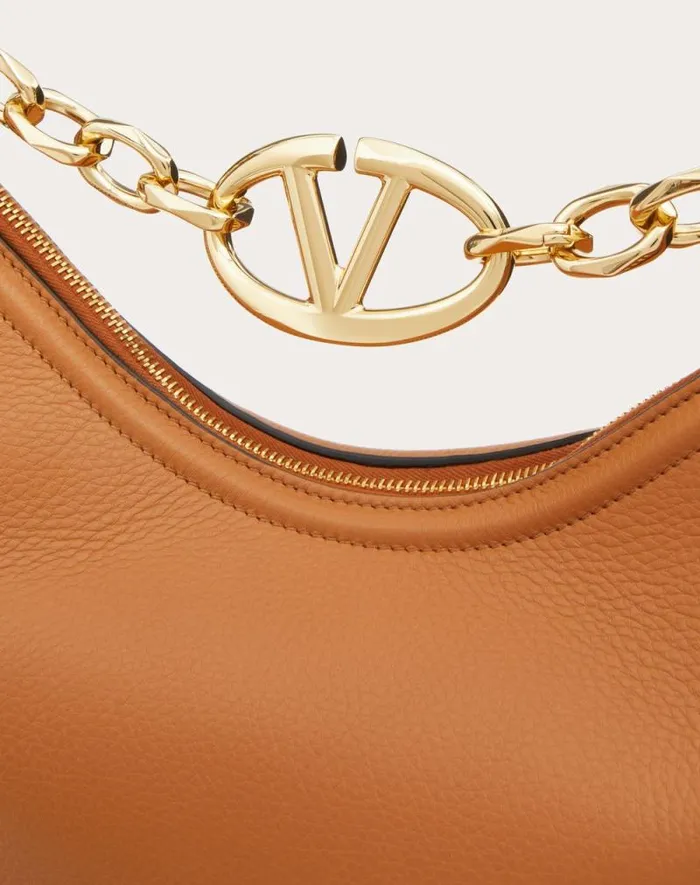 Valentino Shoulder Bags Woman Vlogo Moon Medium Grainy Calfskin Hobo Bag With Chain For Woman In Dark Red Dark Red Valentino Shoulder Bags Woman Vlogo Moon Medium Grainy Calfskin Hobo Bag With Chain For Woman In Dark Red Dark Red