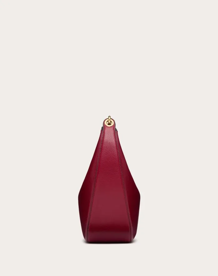 Valentino Shoulder Bags Woman Vlogo Moon Medium Grainy Calfskin Hobo Bag With Chain For Woman In Dark Red Dark Red Valentino Shoulder Bags Woman Vlogo Moon Medium Grainy Calfskin Hobo Bag With Chain For Woman In Dark Red Dark Red
