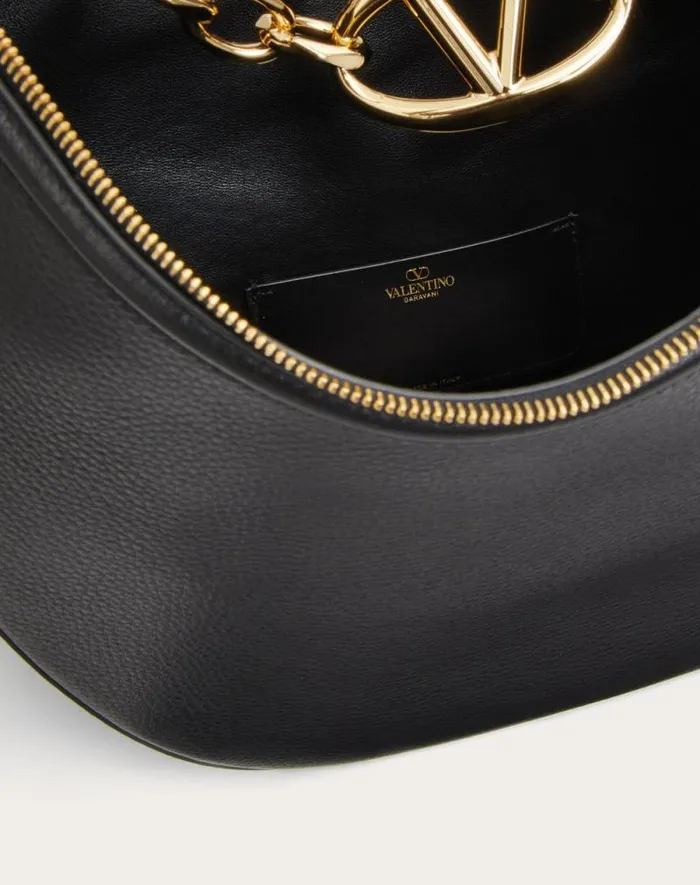Valentino Shoulder Bags Woman Vlogo Moon Medium Grainy Calfskin Hobo Bag With Chain For Woman In Dark Red Dark Red Valentino Shoulder Bags Woman Vlogo Moon Medium Grainy Calfskin Hobo Bag With Chain For Woman In Dark Red Dark Red