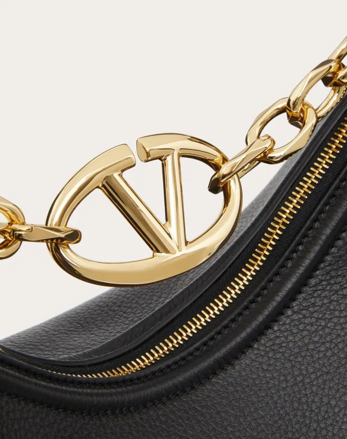Valentino Shoulder Bags Woman Vlogo Moon Medium Grainy Calfskin Hobo Bag With Chain For Woman In Dark Red Dark Red Valentino Shoulder Bags Woman Vlogo Moon Medium Grainy Calfskin Hobo Bag With Chain For Woman In Dark Red Dark Red