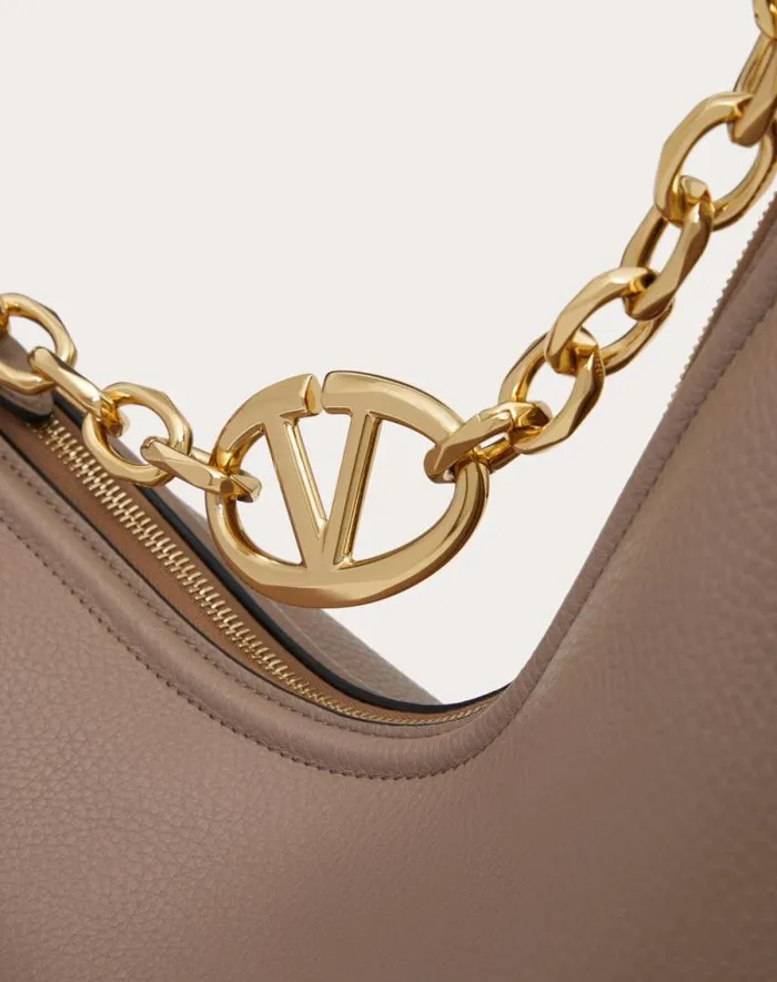 Valentino Shoulder Bags Woman Vlogo Moon Medium Grainy Calfskin Hobo Bag With Chain For Woman In Dark Red Dark Red Valentino Shoulder Bags Woman Vlogo Moon Medium Grainy Calfskin Hobo Bag With Chain For Woman In Dark Red Dark Red