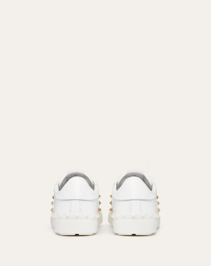 Valentino Sneakers Man Calfskin Rockstud Untitled Sneaker For Man In White White Valentino Sneakers Man Calfskin Rockstud Untitled Sneaker For Man In White White