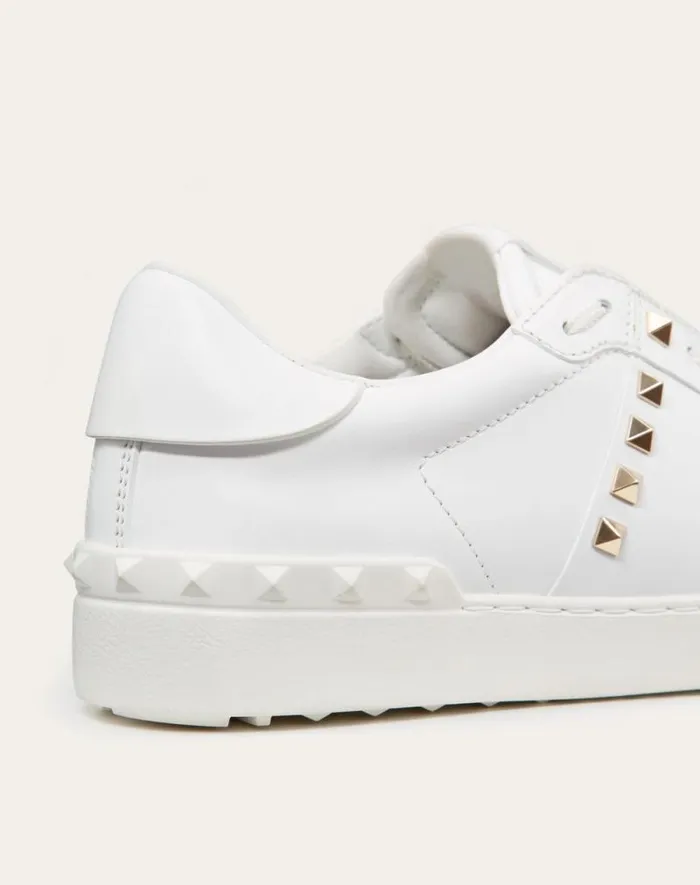 Valentino Sneakers Man Calfskin Rockstud Untitled Sneaker For Man In White White Valentino Sneakers Man Calfskin Rockstud Untitled Sneaker For Man In White White