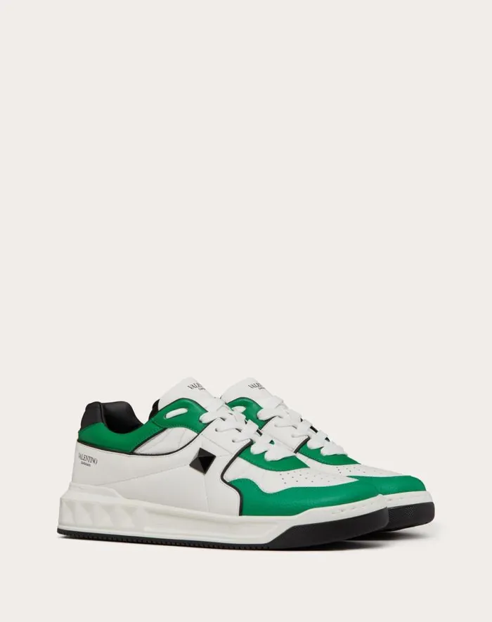 Valentino Sneakers Man One Stud Lowtop Nappa Sneaker For Man In White Black White Black Valentino Sneakers Man One Stud Lowtop Nappa Sneaker For Man In White Black White Black