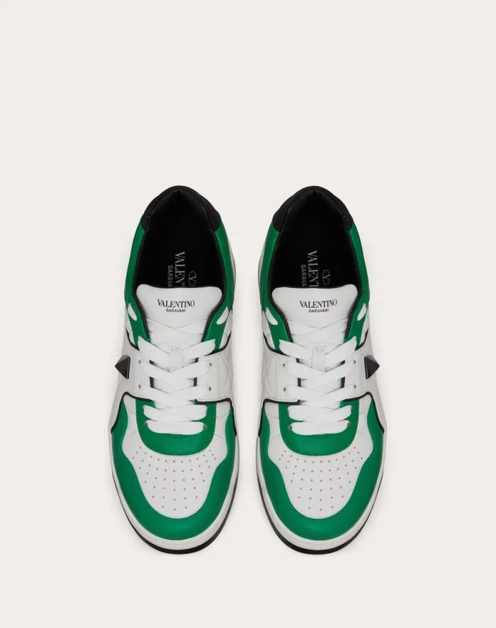 Valentino Sneakers Man One Stud Lowtop Nappa Sneaker For Man In White Black White Black Valentino Sneakers Man One Stud Lowtop Nappa Sneaker For Man In White Black White Black