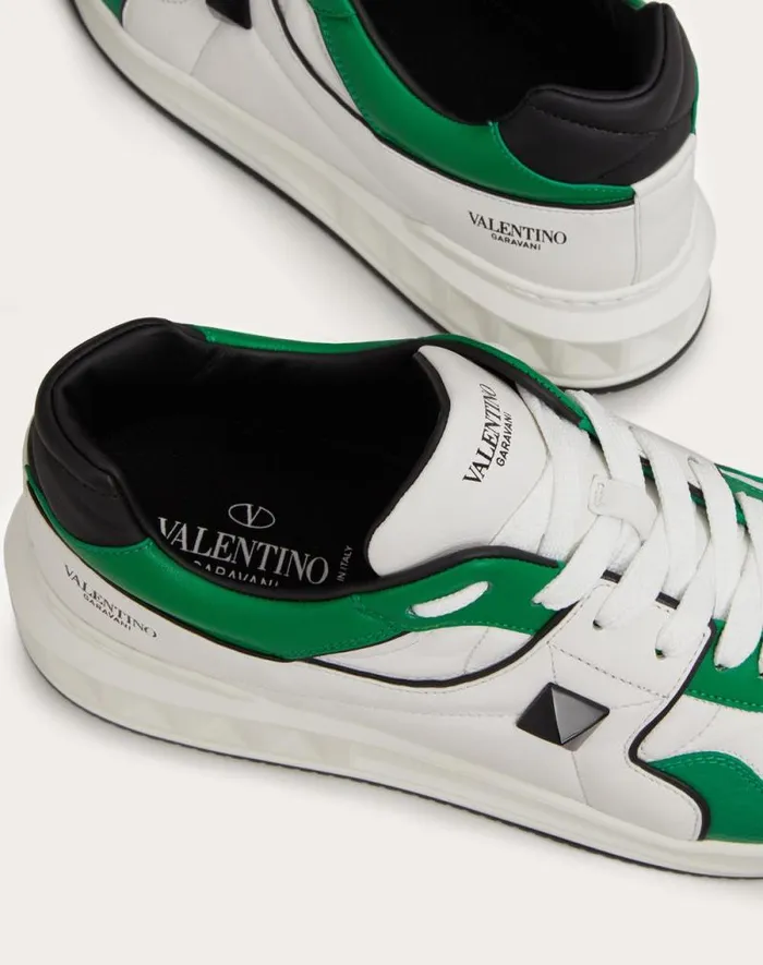 Valentino Sneakers Man One Stud Lowtop Nappa Sneaker For Man In White Black White Black Valentino Sneakers Man One Stud Lowtop Nappa Sneaker For Man In White Black White Black