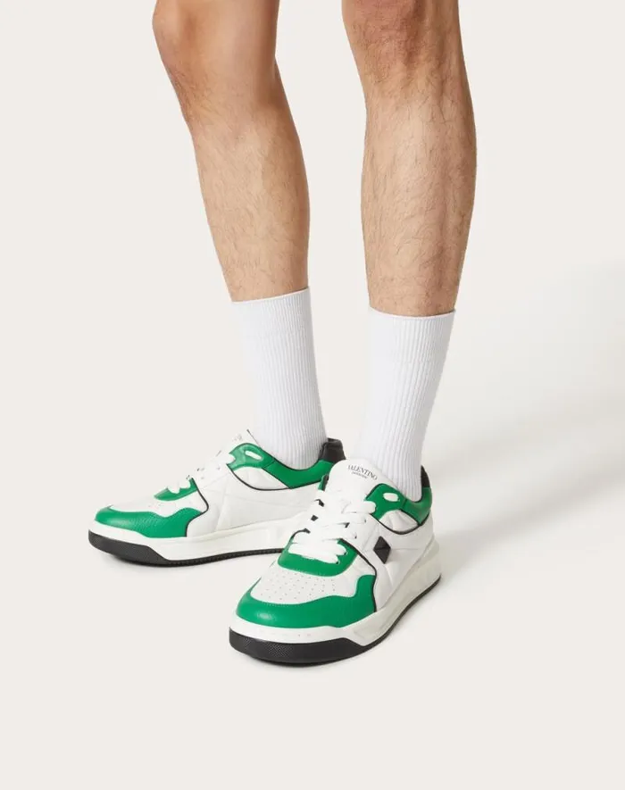 Valentino Sneakers Man One Stud Lowtop Nappa Sneaker For Man In White Black White Black Valentino Sneakers Man One Stud Lowtop Nappa Sneaker For Man In White Black White Black