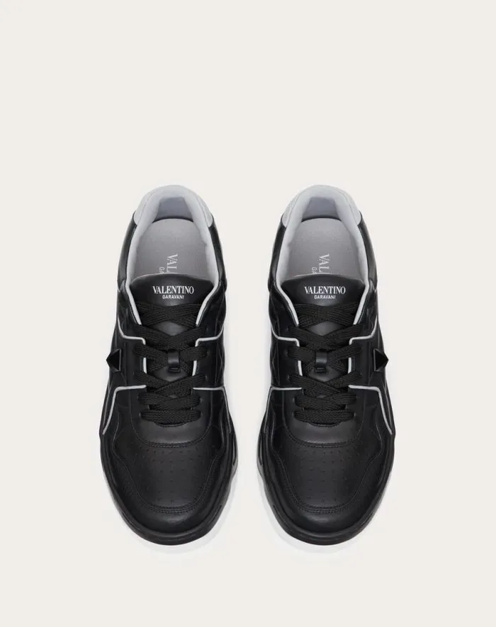 Valentino Sneakers Man One Stud Lowtop Nappa Sneaker For Man In White Black White Black Valentino Sneakers Man One Stud Lowtop Nappa Sneaker For Man In White Black White Black