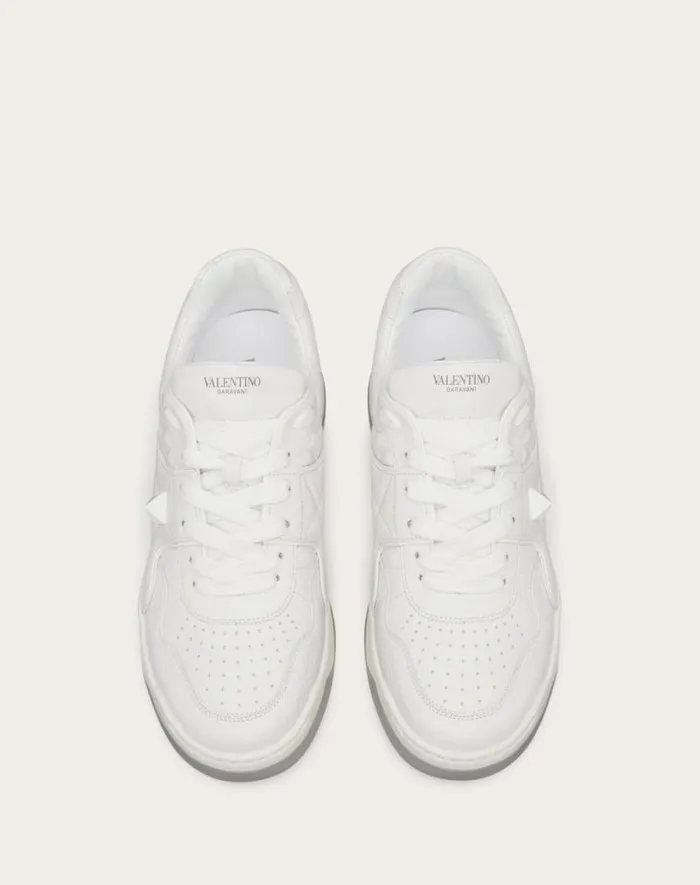 Valentino Sneakers Man One Stud Lowtop Nappa Sneaker For Man In White Black White Black Valentino Sneakers Man One Stud Lowtop Nappa Sneaker For Man In White Black White Black