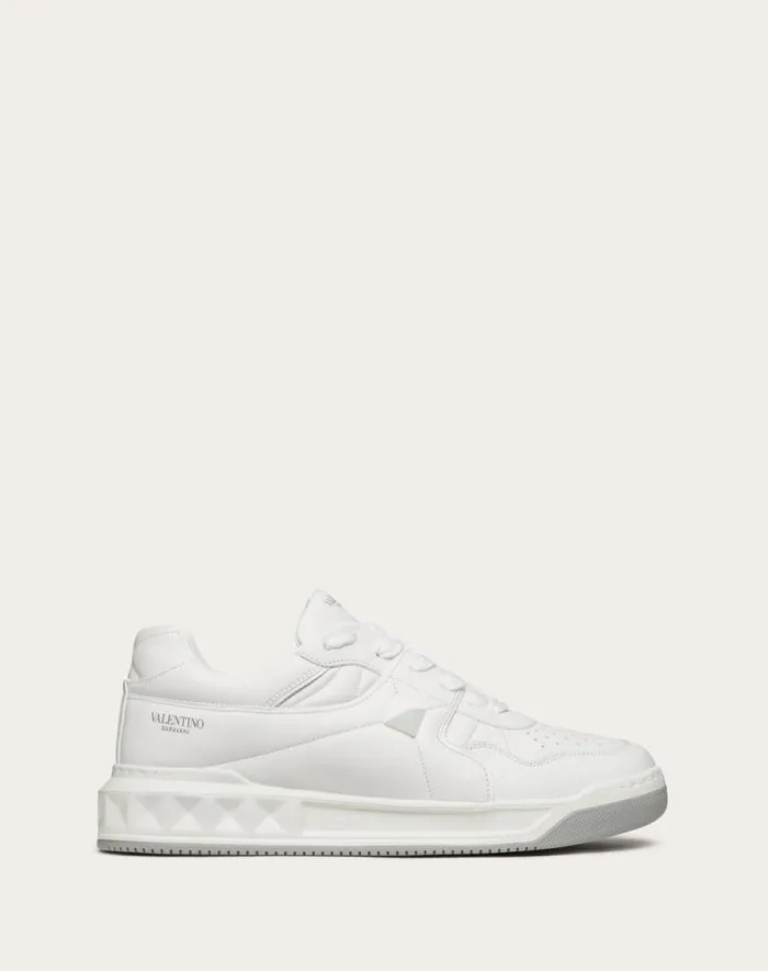 Valentino Sneakers Man One Stud Lowtop Nappa Sneaker For Man In White Black White Black Valentino Sneakers Man One Stud Lowtop Nappa Sneaker For Man In White Black White Black