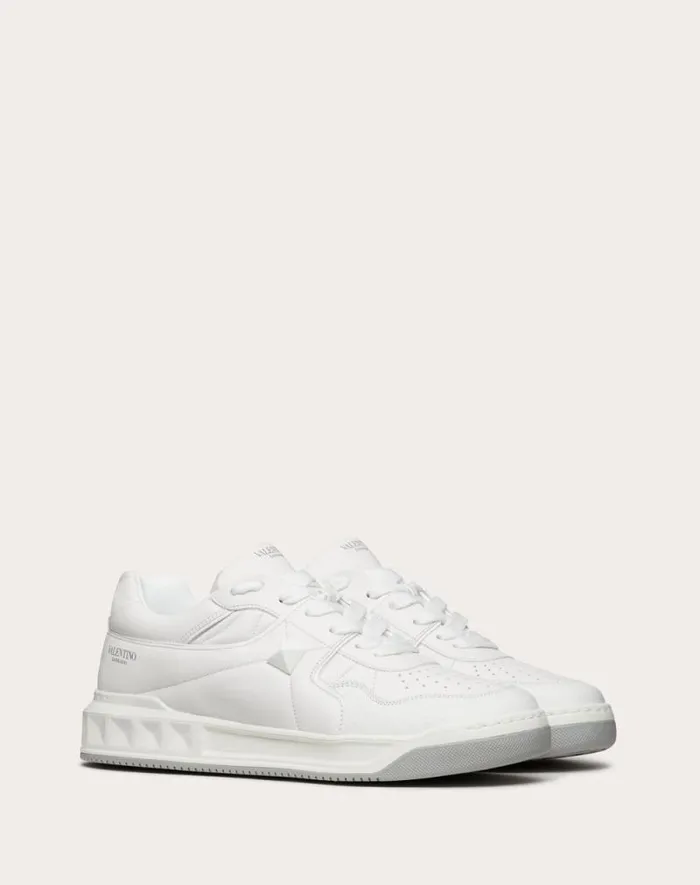 Valentino Sneakers Man One Stud Lowtop Nappa Sneaker For Man In White Black White Black Valentino Sneakers Man One Stud Lowtop Nappa Sneaker For Man In White Black White Black