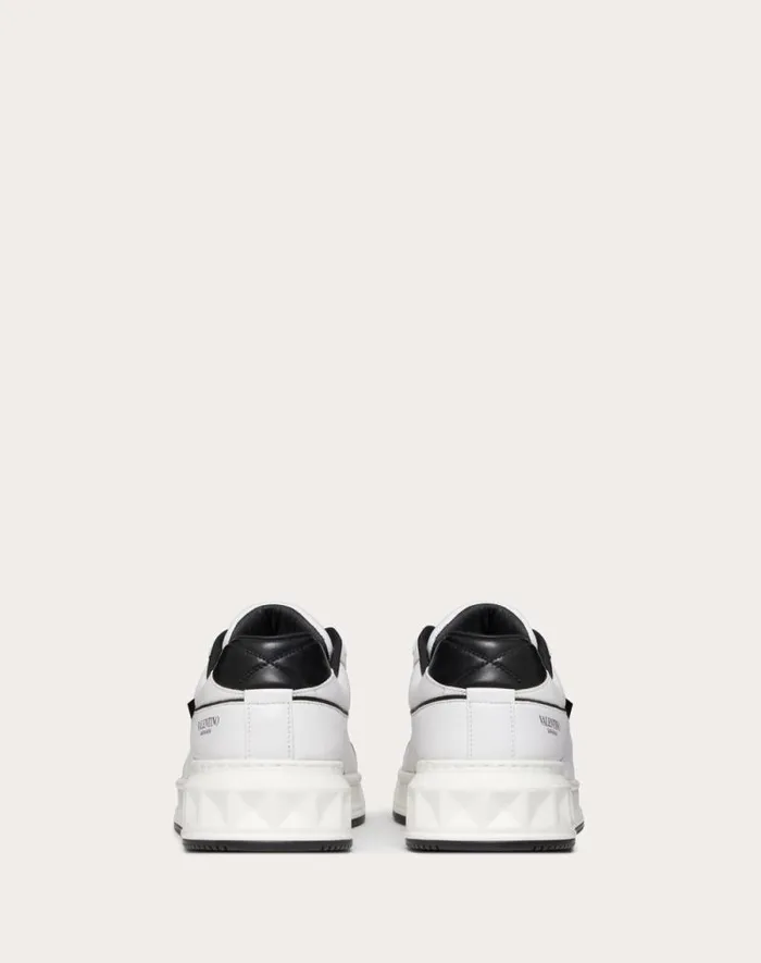 Valentino Sneakers Man One Stud Lowtop Nappa Sneaker For Man In White Black White Black Valentino Sneakers Man One Stud Lowtop Nappa Sneaker For Man In White Black White Black