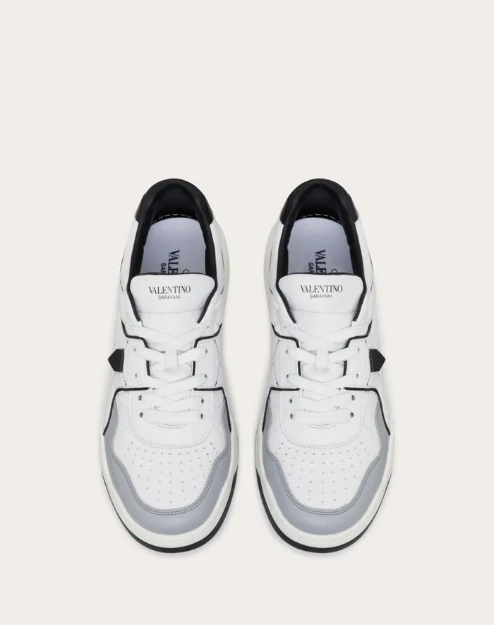 Valentino Sneakers Man One Stud Lowtop Nappa Sneaker For Man In White Black White Black Valentino Sneakers Man One Stud Lowtop Nappa Sneaker For Man In White Black White Black