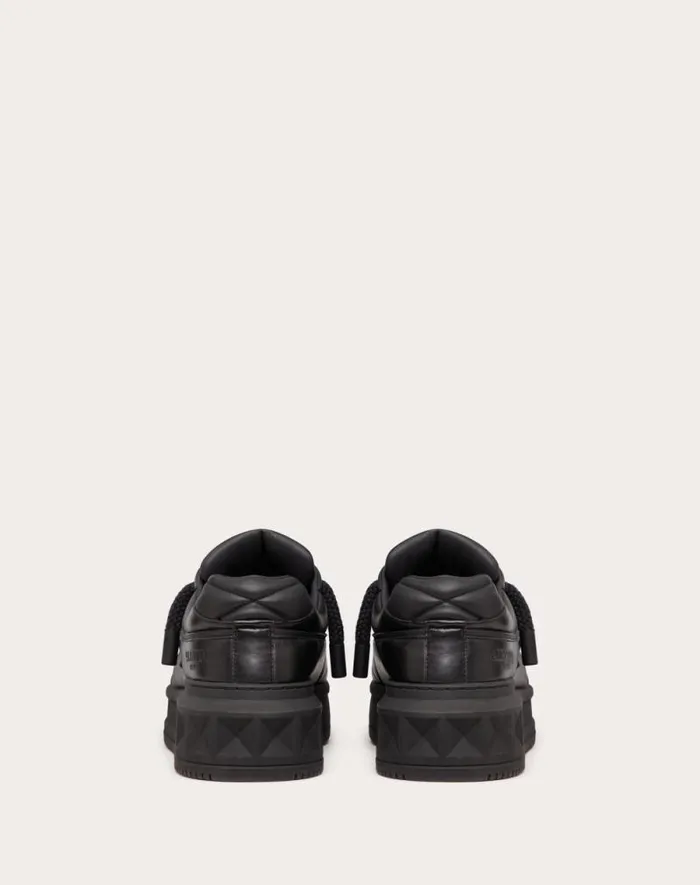 Valentino Sneakers Man One Stud Xl Nappa Leather Lowtop Sneaker For Man In Black Black