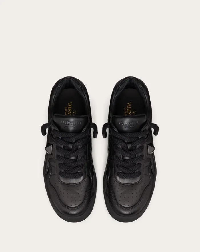 Valentino Sneakers Man One Stud Xl Nappa Leather Lowtop Sneaker For Man In Black Black