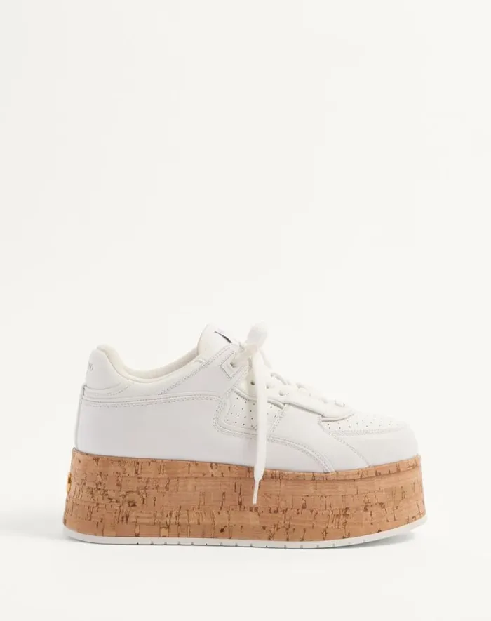Valentino Sneakers Woman Freedots Xl Calfskin And Cork Sneaker For Woman In Whitewhitewhitenaturalwhite Whitewhitewhitenaturalwhite Valentino Sneakers Woman Freedots Xl Calfskin And Cork Sneaker For Woman In Whitewhitewhitenaturalwhite Whitewhitewhitenaturalwhite