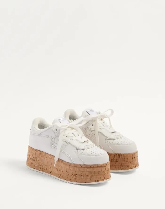 Valentino Sneakers Woman Freedots Xl Calfskin And Cork Sneaker For Woman In Whitewhitewhitenaturalwhite Whitewhitewhitenaturalwhite Valentino Sneakers Woman Freedots Xl Calfskin And Cork Sneaker For Woman In Whitewhitewhitenaturalwhite Whitewhitewhitenaturalwhite