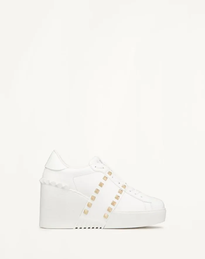 Valentino Sneakers Woman Open Disco Wedge Sneaker In Calfskin 85 Mm For Woman In White White Valentino Sneakers Woman Open Disco Wedge Sneaker In Calfskin 85 Mm For Woman In White White