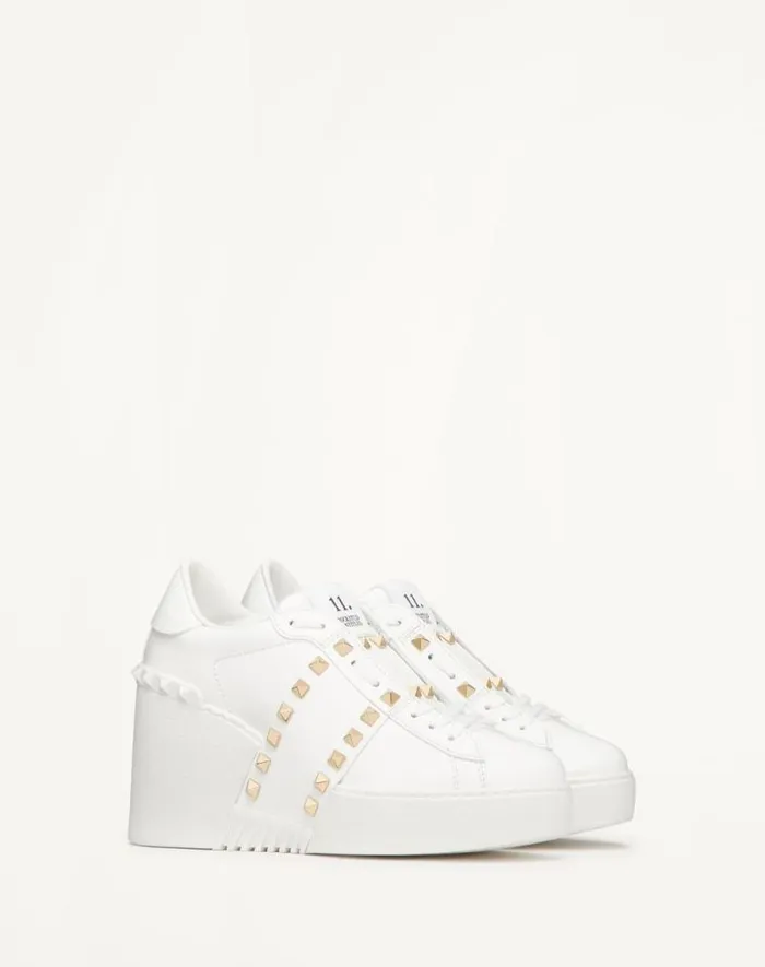 Valentino Sneakers Woman Open Disco Wedge Sneaker In Calfskin 85 Mm For Woman In White White Valentino Sneakers Woman Open Disco Wedge Sneaker In Calfskin 85 Mm For Woman In White White