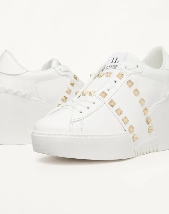 Valentino Sneakers Woman Open Disco Wedge Sneaker In Calfskin 85 Mm For Woman In White White Valentino Sneakers Woman Open Disco Wedge Sneaker In Calfskin 85 Mm For Woman In White White