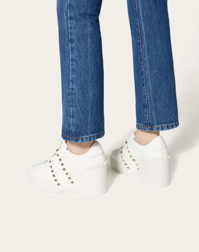 Valentino Sneakers Woman Open Disco Wedge Sneaker In Calfskin 85 Mm For Woman In White White Valentino Sneakers Woman Open Disco Wedge Sneaker In Calfskin 85 Mm For Woman In White White
