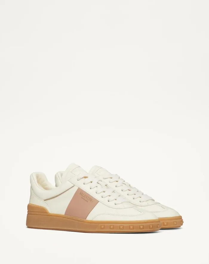 Valentino Sneakers Woman Upvillage Sneaker In Calfskin Leather For Woman In Rose Cannelle Rose Cannelle Valentino Sneakers Woman Upvillage Sneaker In Calfskin Leather For Woman In Rose Cannelle Rose Cannelle