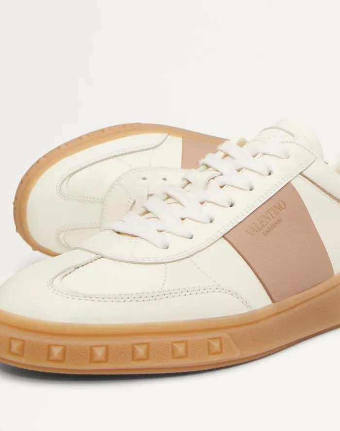 Valentino Sneakers Woman Upvillage Sneaker In Calfskin Leather For Woman In Rose Cannelle Rose Cannelle Valentino Sneakers Woman Upvillage Sneaker In Calfskin Leather For Woman In Rose Cannelle Rose Cannelle