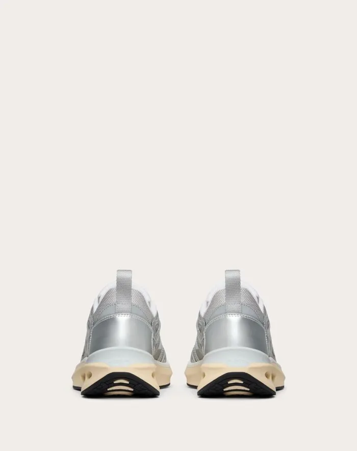Valentino Sneakers Woman Vlogo Easyjog Sneaker In Mirror And Fabric For Woman In Whitesilver Whitesilver Valentino Sneakers Woman Vlogo Easyjog Sneaker In Mirror And Fabric For Woman In Whitesilver Whitesilver
