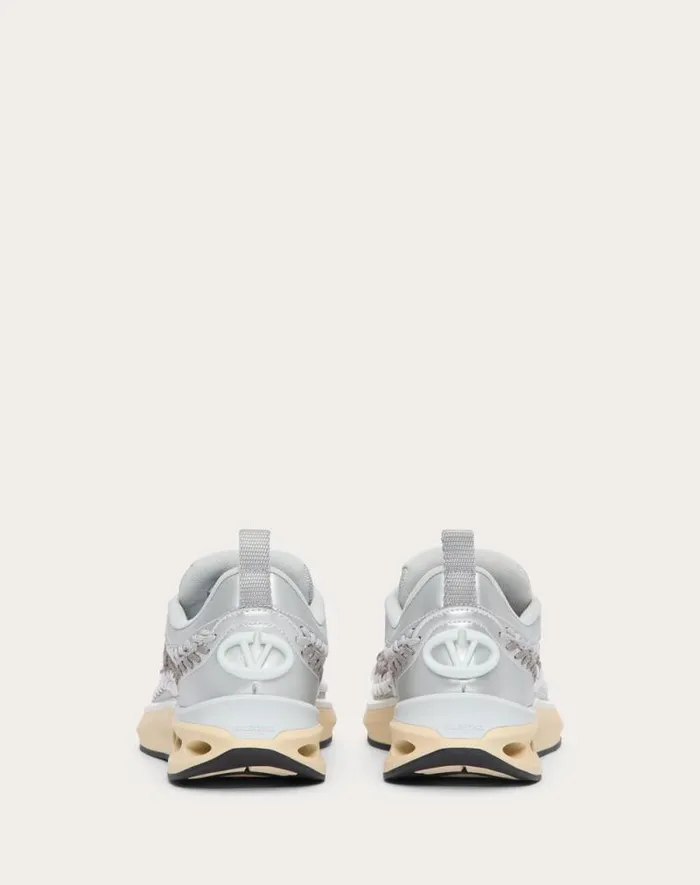 Valentino Sneakers Woman Vlogo Easyknot Sneaker In Woven Fabric For Woman In Grey Grey Valentino Sneakers Woman Vlogo Easyknot Sneaker In Woven Fabric For Woman In Grey Grey