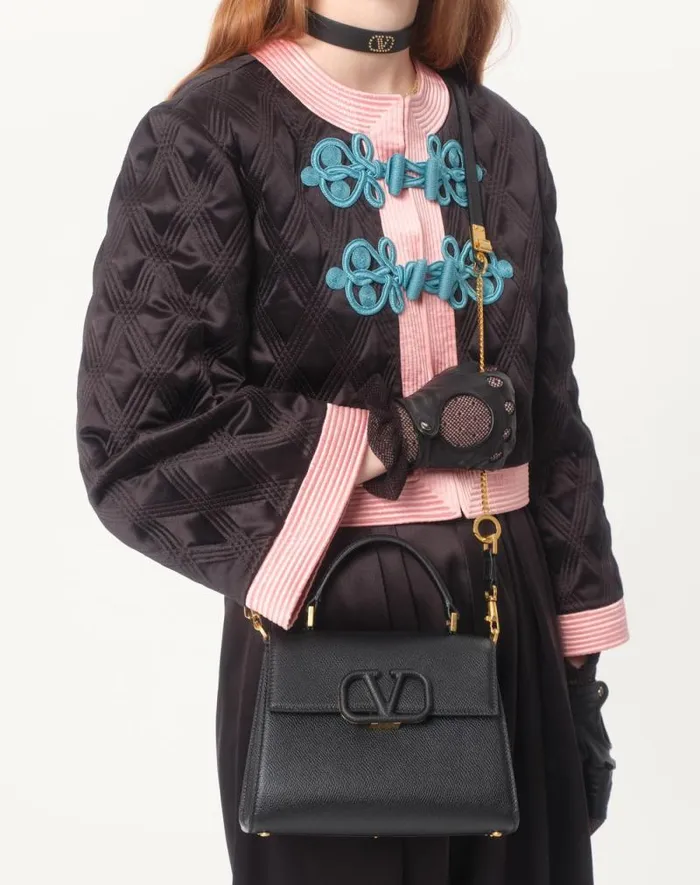Valentino Top Handle Bags Woman Small Vsling Grainy Calfskin Handbag For Woman In Rose Cannelle Rose Cannelle Valentino Top Handle Bags Woman Small Vsling Grainy Calfskin Handbag For Woman In Rose Cannelle Rose Cannelle