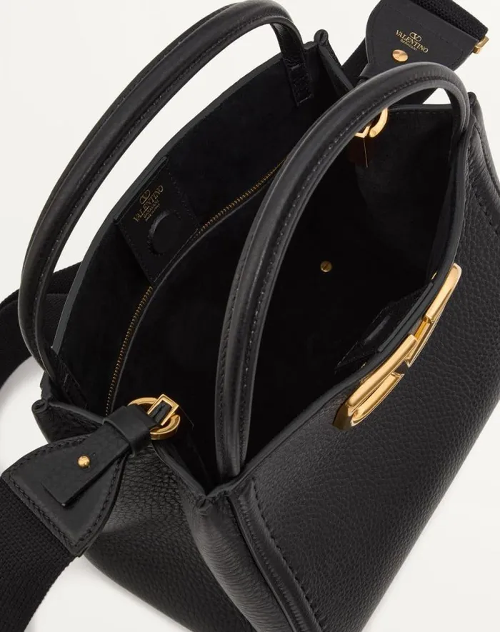 Valentino Top Handle Bags Woman Valentino Garavani Alltime Medium Handbag In Grainy Calfskin For Woman In Almond Almond Valentino Top Handle Bags Woman Valentino Garavani Alltime Medium Handbag In Grainy Calfskin For Woman In Almond Almond