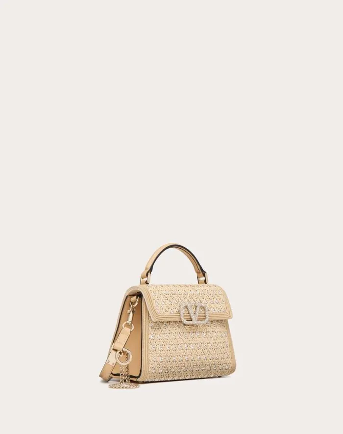 Valentino Top Handle Bags Woman Valentino Garavani Vsling Mini Embroidered Handbag For Woman In Naturalcrystalbeige Naturalcrystalbeige Valentino Top Handle Bags Woman Valentino Garavani Vsling Mini Embroidered Handbag For Woman In Naturalcrystalbeige Naturalcrystalbeige