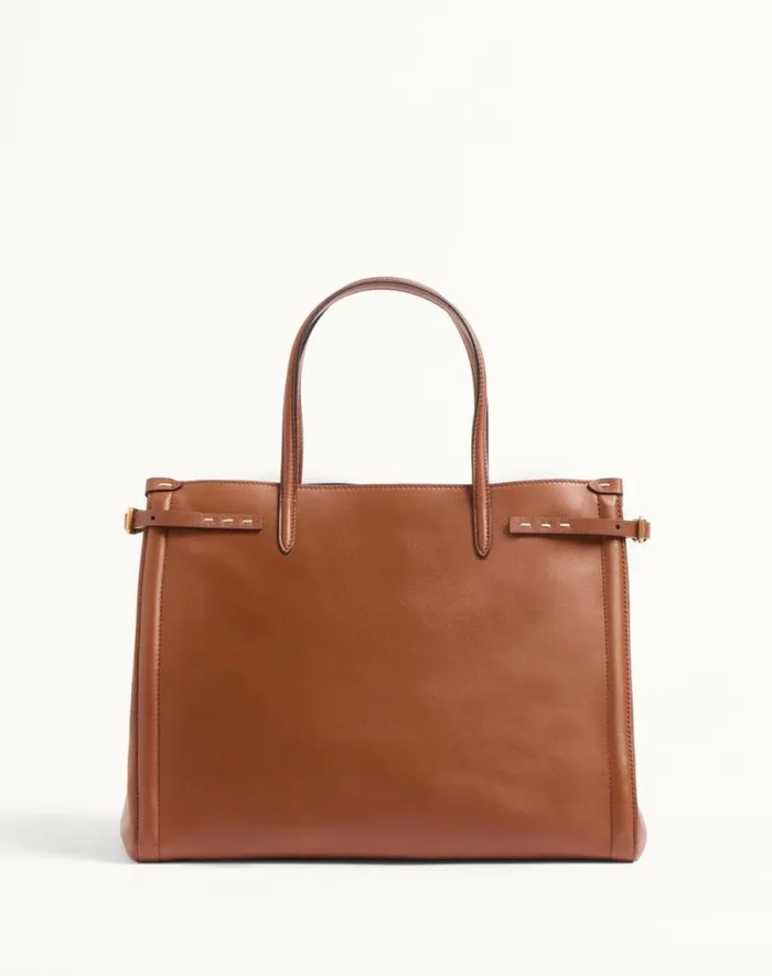 Valentino Totes Woman Valentino Garavani Antibes Medium Calfskin Shopping Bag For Woman In Black Black Valentino Totes Woman Valentino Garavani Antibes Medium Calfskin Shopping Bag For Woman In Black Black
