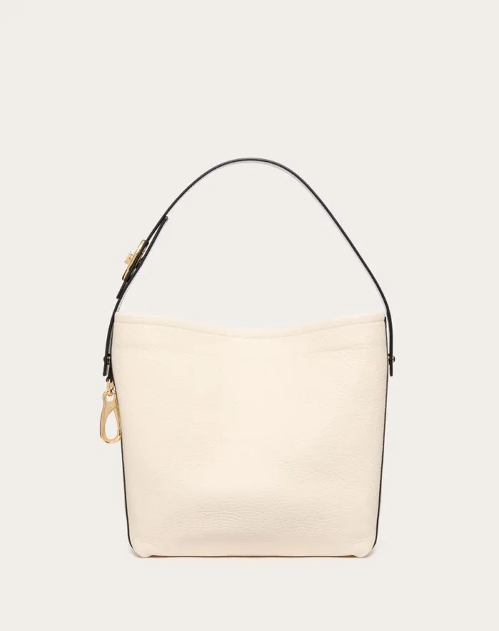 Valentino Totes Woman Valentino Garavani Locker Shopping Bag In Nappa For Woman In Ivory Ivory