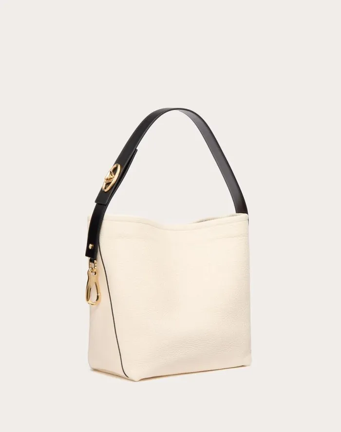 Valentino Totes Woman Valentino Garavani Locker Shopping Bag In Nappa For Woman In Ivory Ivory