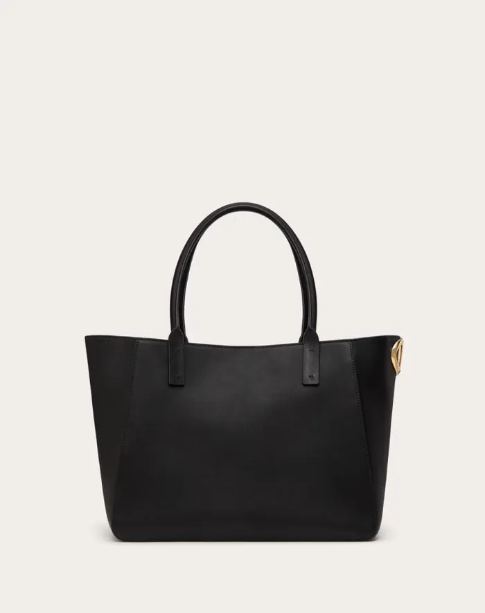 Valentino Totes Woman Vlogo Side Shopping Bag In Nappa Calfskin For Woman In Tobacco Tobacco Valentino Totes Woman Vlogo Side Shopping Bag In Nappa Calfskin For Woman In Tobacco Tobacco