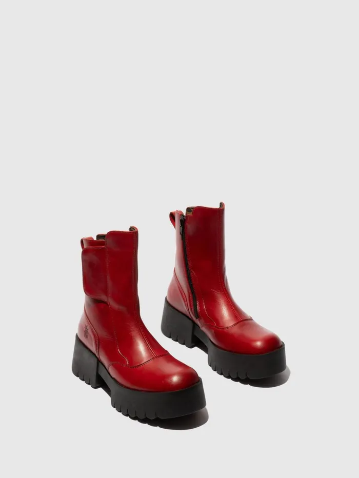 Velcro Ankle Boots EGLI124FLY RED Women Fly London Ankle Boots