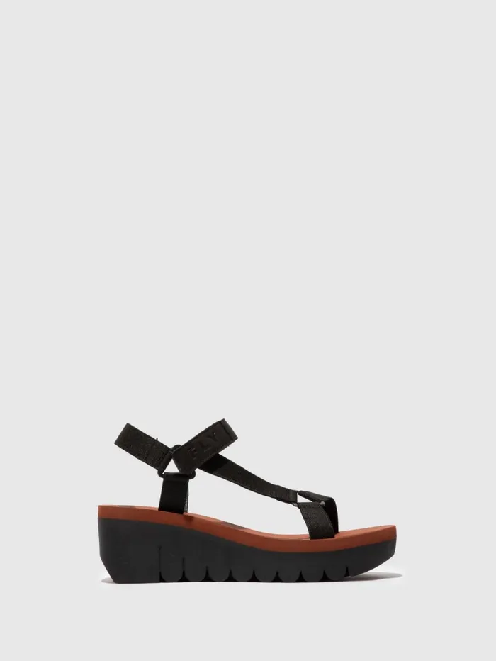 Velcro Sandals YEFA726FLY CUPIDO BLACK BRICK Women Fly London Sandals