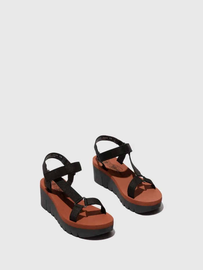 Velcro Sandals YEFA726FLY CUPIDO BLACK BRICK Women Fly London Sandals