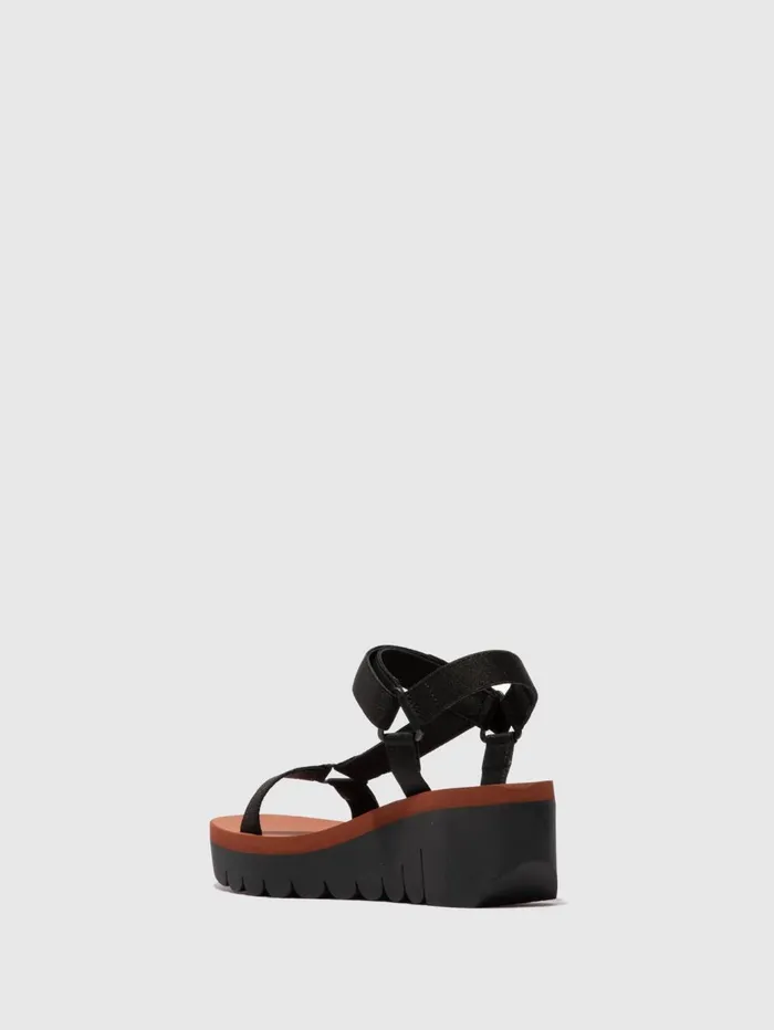 Velcro Sandals YEFA726FLY CUPIDO BLACK BRICK Women Fly London Sandals
